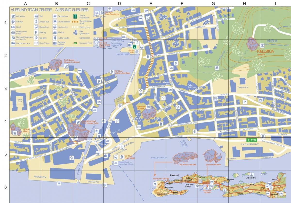 ålesund Norja kaupungin kartta