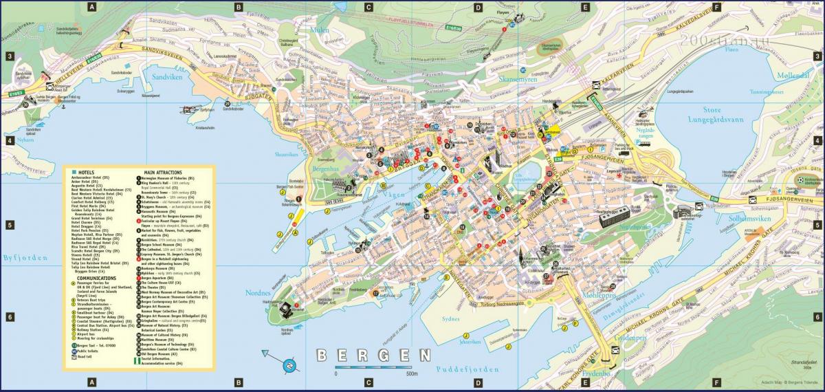 bergen Norja kaupungin kartta