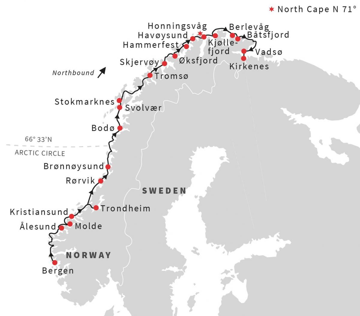 Kartta bergen Norja light rail