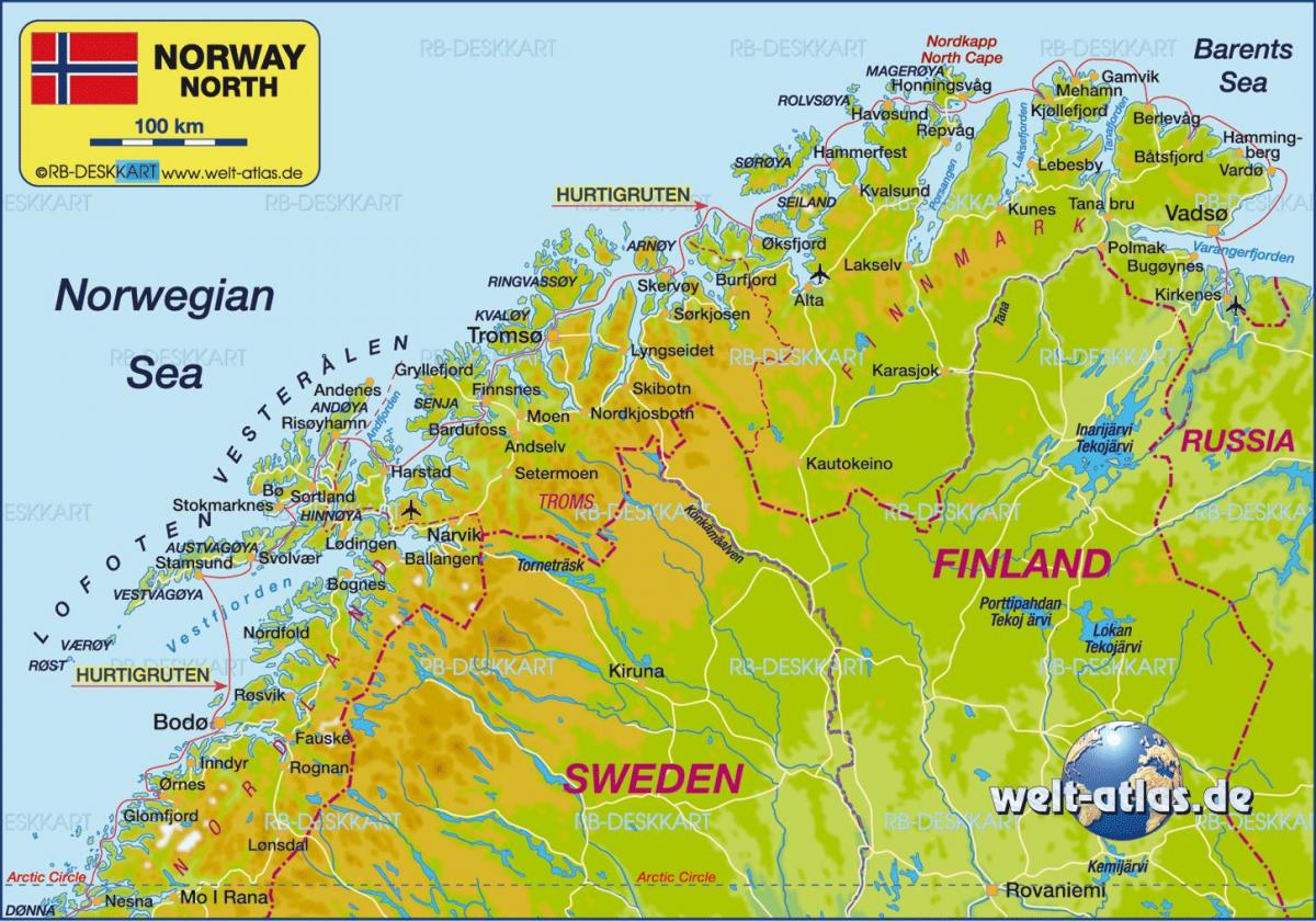 Kirkenes, Norja kartta - Kartta kirkenes Norja (Pohjois-Eurooppa