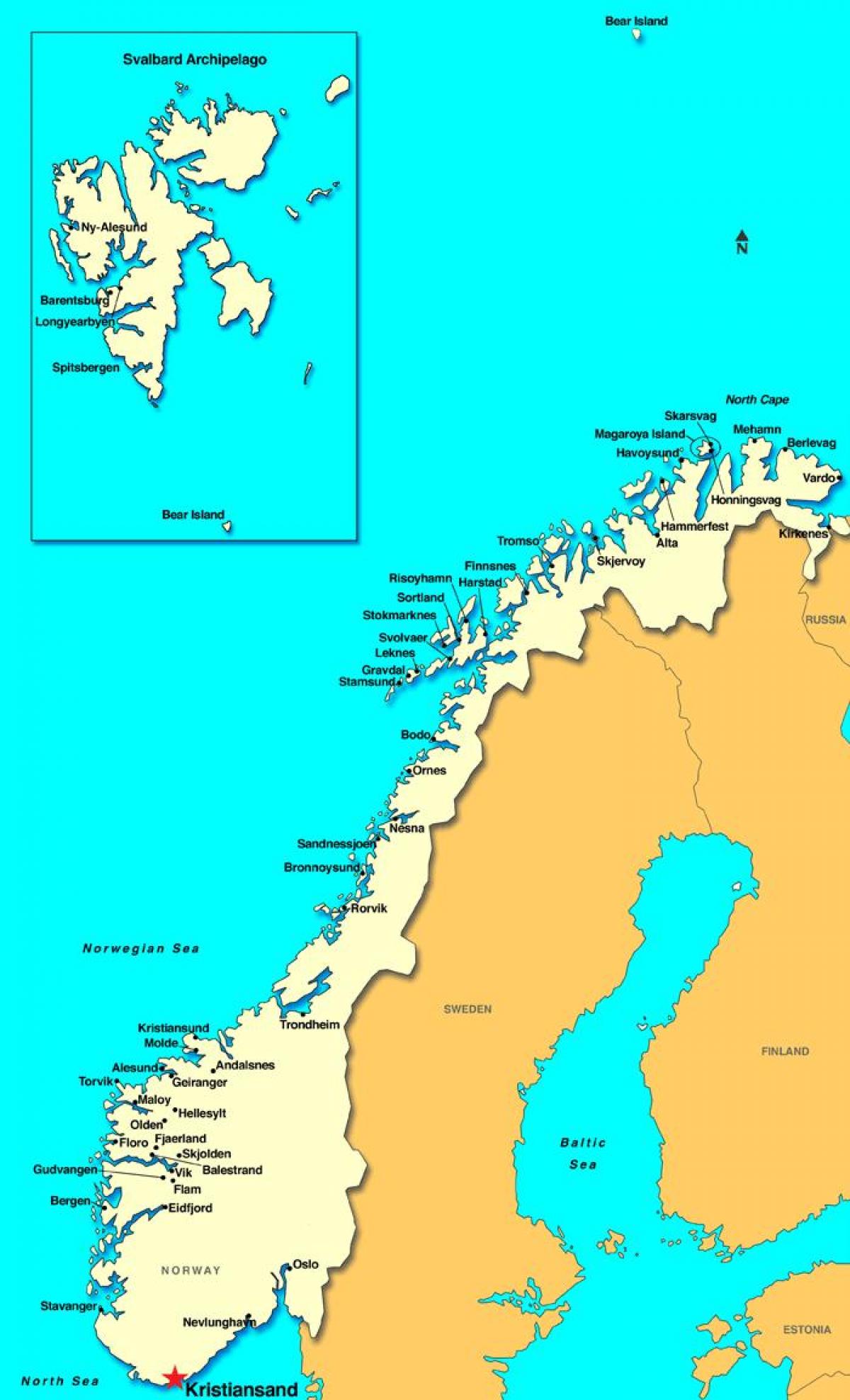 Kartta kristiansand Norja