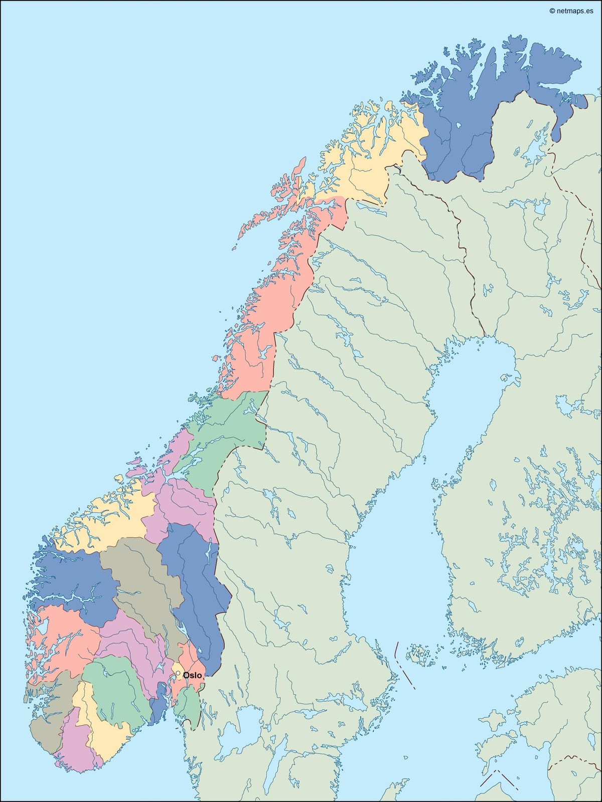 Kartta Norjan vektori