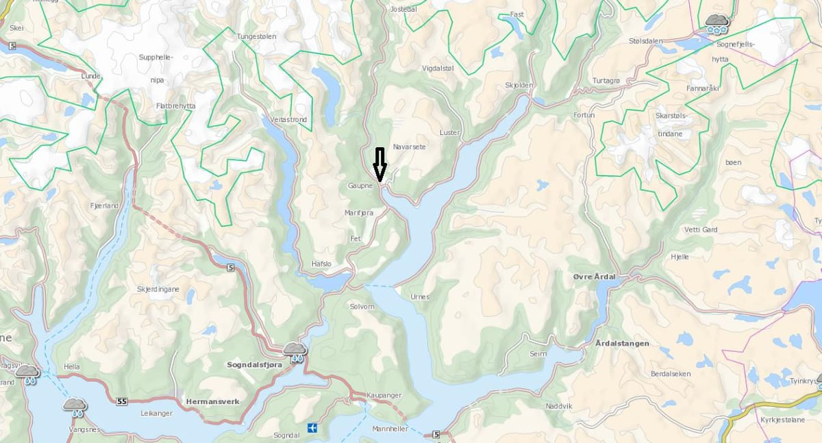 Kartta Norjan kommune