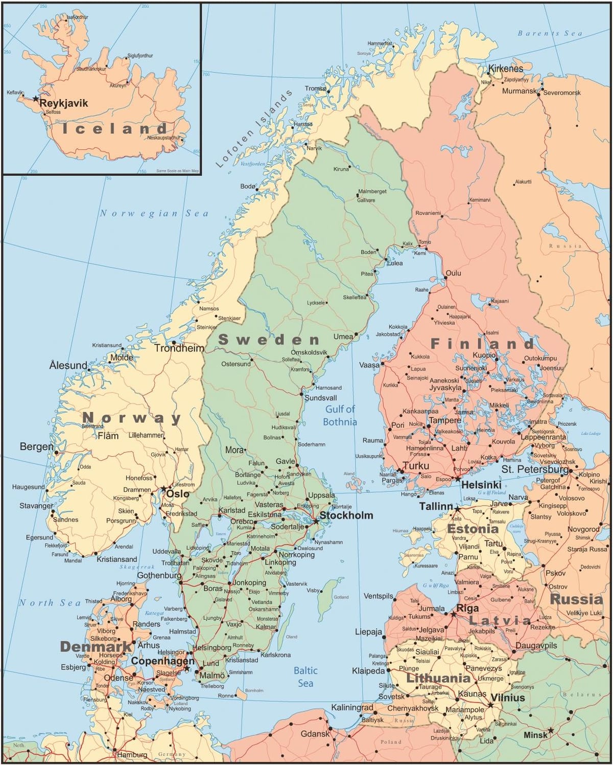Kartta Norjan maa