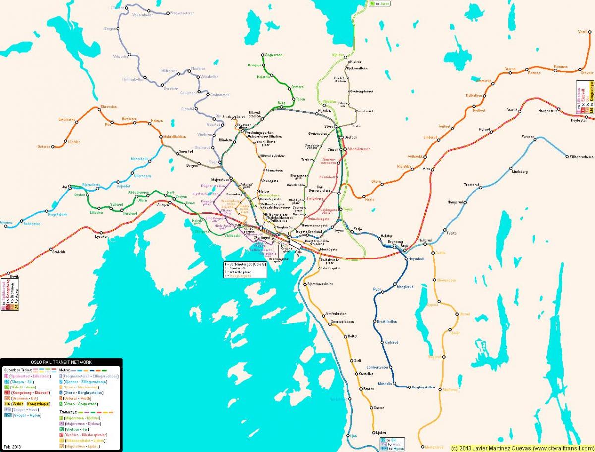 Kartta Norjan metro