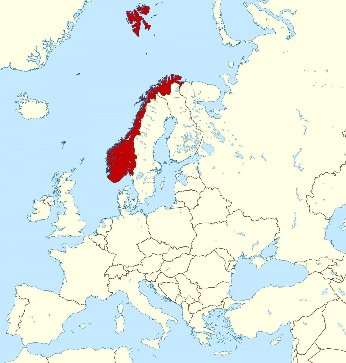 Norja on euroopan kartta