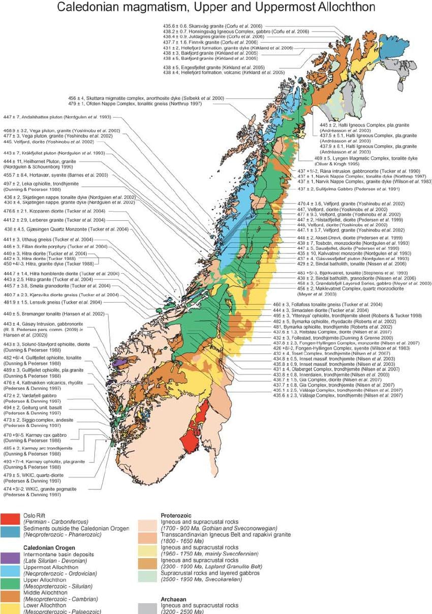 Kartta geologinen Norja