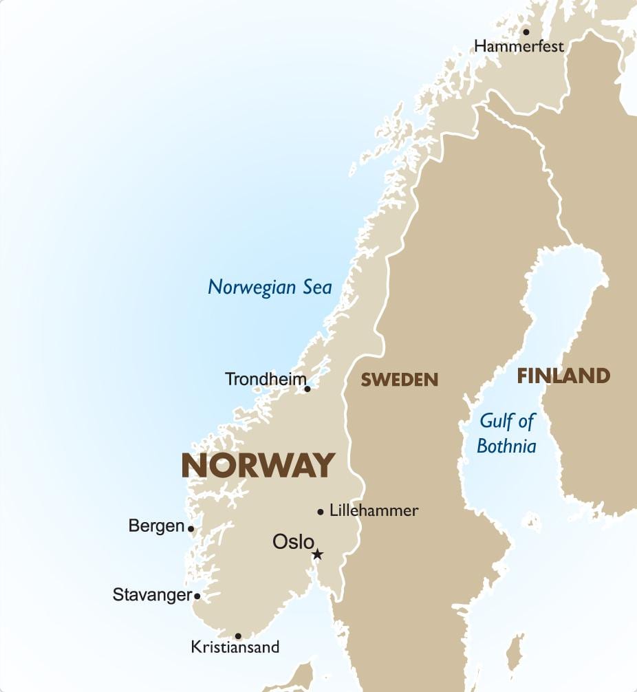 Norjan pääkaupunki kartta
