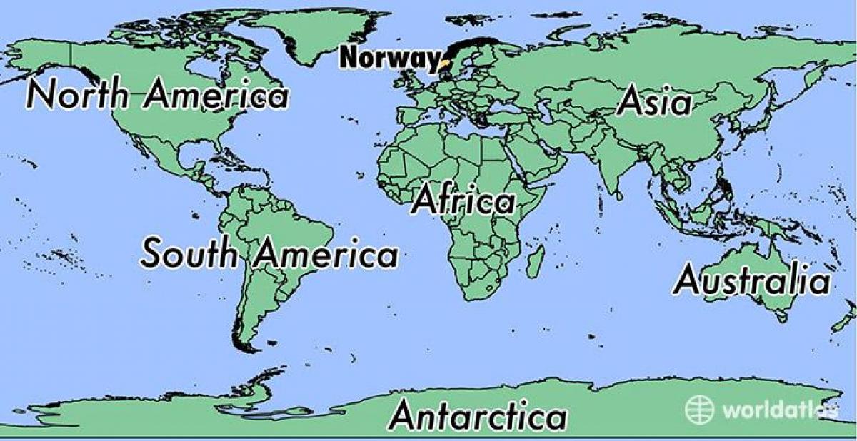 Kartta Norjan sijainti maailmassa 