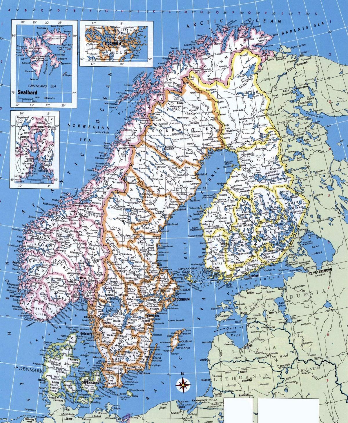 Kartta yksityiskohtaiset Norja