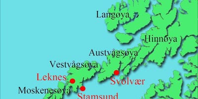 Lofoten saaret, Norja kartta