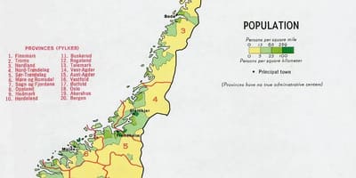 Norjan väestö kartta