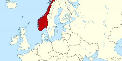 Kartta Norja ja eurooppa