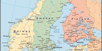 Kartta Norjan maa
