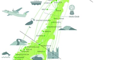 Kartta Norjan nähtävyydet