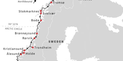Kartta Norjan pyöräily