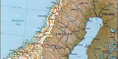 Kartta Norjan vuoret
