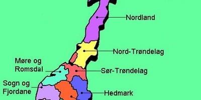 Kartta Norjan national tourist routes 