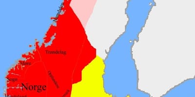 Kartta Norjan rajojen