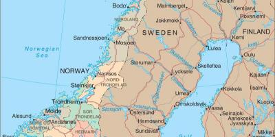 Norjassa läänin kartta - Norja maakunnat kartta (Pohjois-Eurooppa -  Eurooppa)