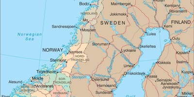 Kartta Norjan vesiputoukset